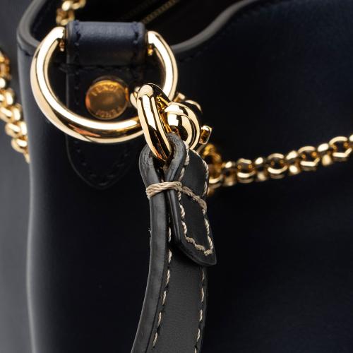 Fendi Leather Karligraphy Chain Bucket Bag