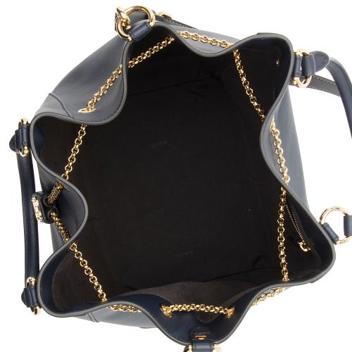 Fendi Leather Karligraphy Chain Bucket Bag