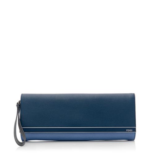 Fendi Leather Logo Wristlet