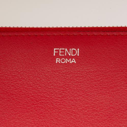 Fendi Leather Monster Zip Clutch