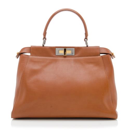 Fendi Calfskin Peekaboo Medium Satchel