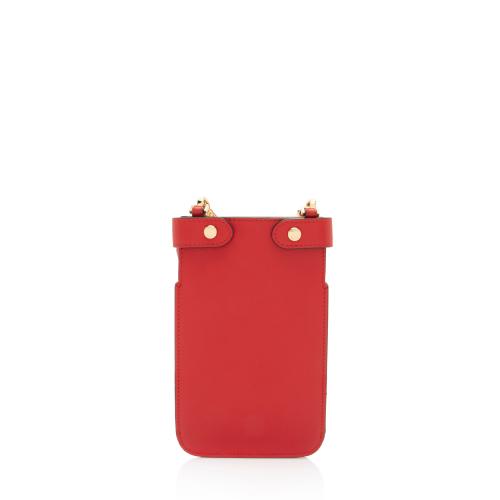 Fendi Leather Peek A Phone Pouch Crossbody