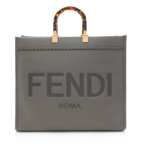 Fendi Leather Sunshine Large Shopper Tote