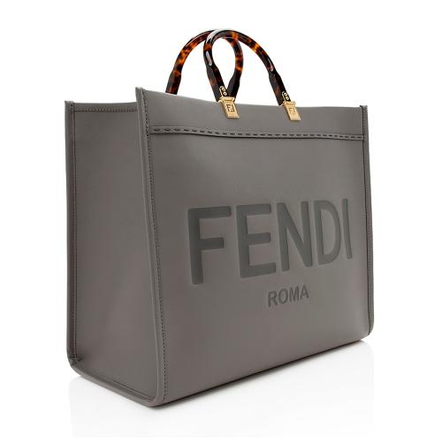 Fendi Leather Sunshine Large Shopper Tote