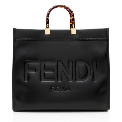 Fendi Leather Sunshine Large Shopper Tote