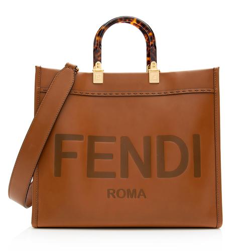 Fendi Leather Sunshine Medium Shopper Tote