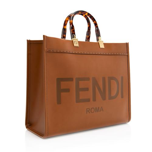 Fendi Leather Sunshine Medium Shopper Tote