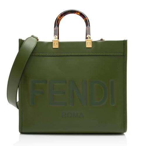 Fendi Leather Sunshine Medium Shopper Tote