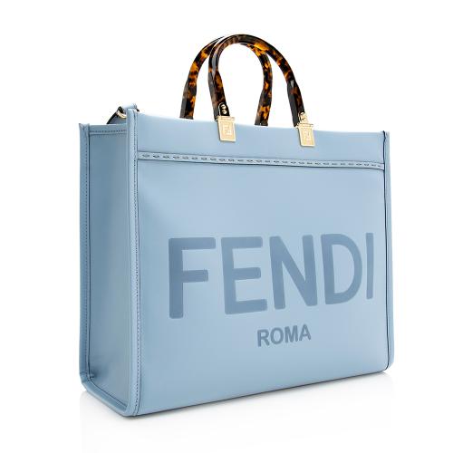 Fendi Leather Sunshine Medium Shopper Tote