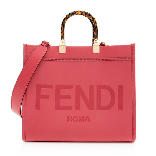 Fendi Leather Sunshine Medium Shopper Tote