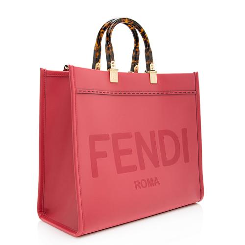 Fendi Leather Sunshine Medium Shopper Tote