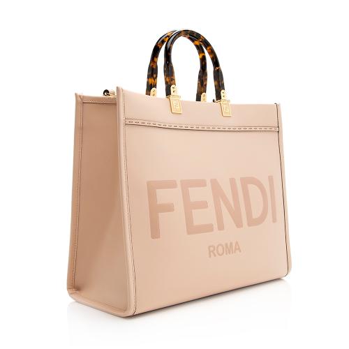 Fendi Leather Sunshine Medium Shopper Tote