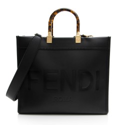 Fendi Leather Sunshine Medium Shopper Tote