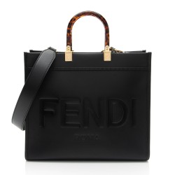 Fendi Leather Sunshine Medium Shopper Tote