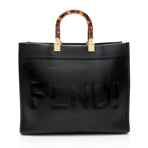 Fendi Leather Sunshine Medium Shopper Tote