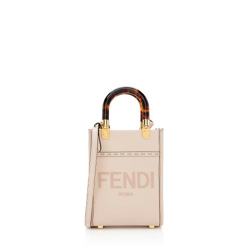 Fendi Leather Sunshine Mini Shopper Tote