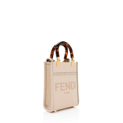 Fendi Leather Sunshine Mini Shopper Tote