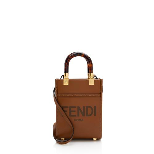 Fendi Leather Sunshine Mini Shopper Tote