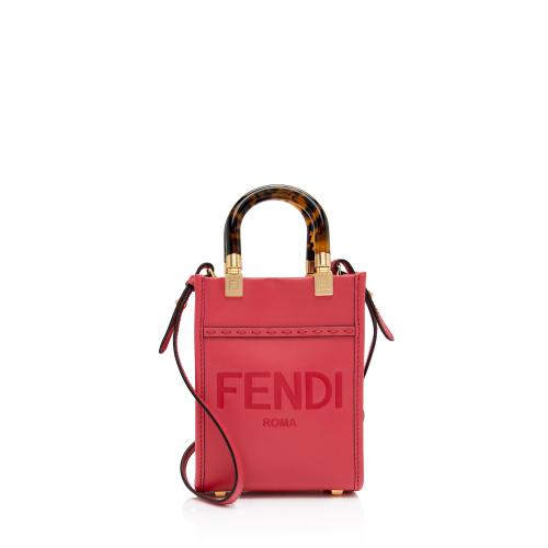 Fendi Leather Sunshine Mini Shopper Tote