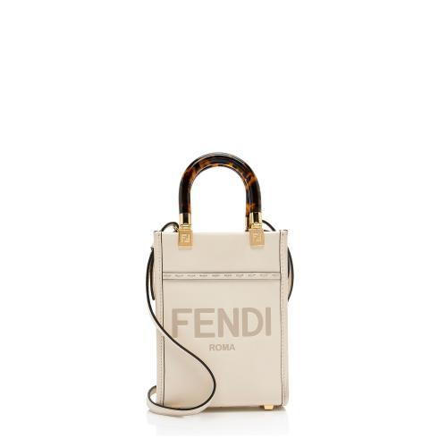 Fendi Leather Sunshine Mini Shopper Tote