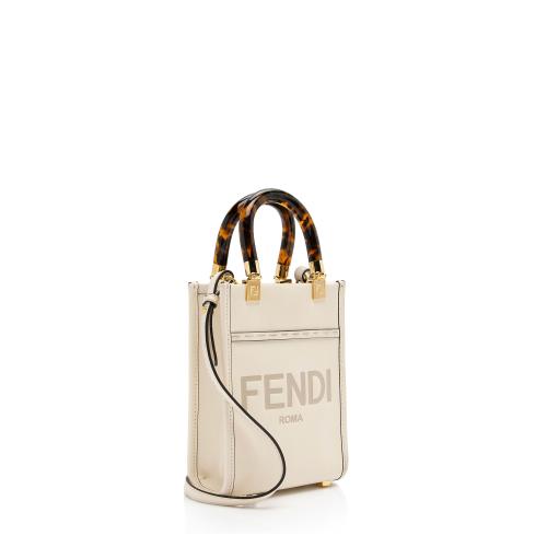 Fendi Leather Sunshine Mini Shopper Tote