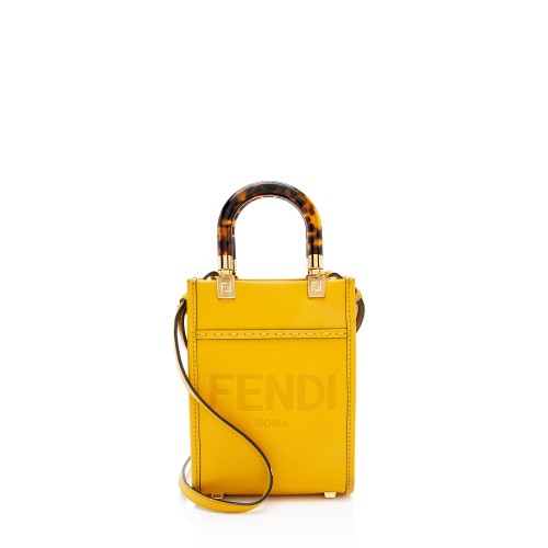 Fendi Leather Sunshine Mini Shopper Tote