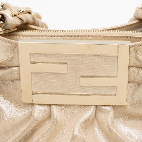 Fendi Metallic Leather Mia Small Tote