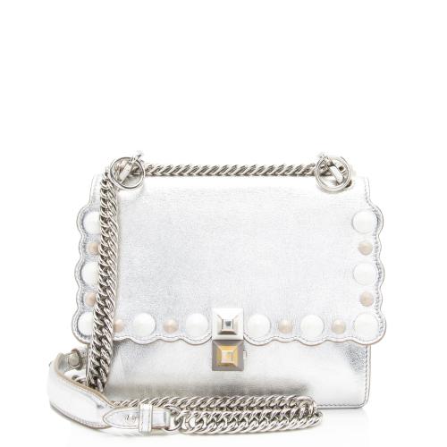 Fendi Metallic Studded Vitello Kan I Small Shoulder Bag