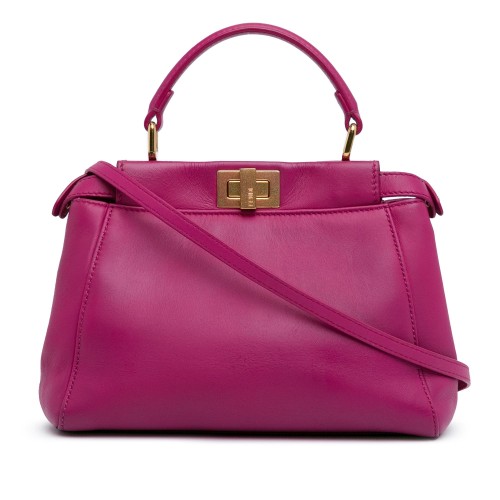 Fendi Mini Leather Iconic Peekaboo Satchel