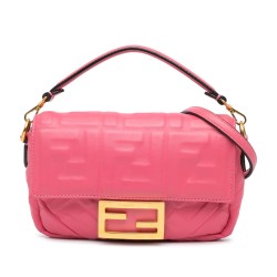 Fendi Mini Zucca Embossed Baguette Satchel