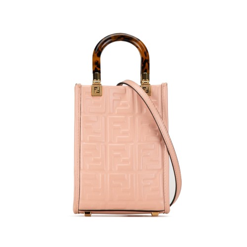 Fendi Mini Zucca Embossed Sunshine Shopper Tote