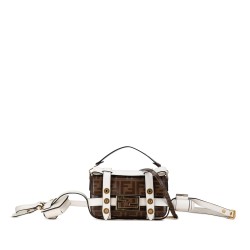 Fendi Mini Zucca Glazed Fabric Cage Baguette Satchel