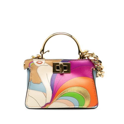 Fendi Nano Rainbow Inlay Peekaboo Satchel