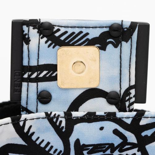 Fendi Nylon Floral Cloudy Porter Baguette Mini Phone Pouch