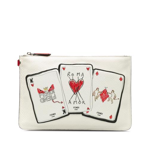 Fendi Roma Playing Cards Zip Clutch