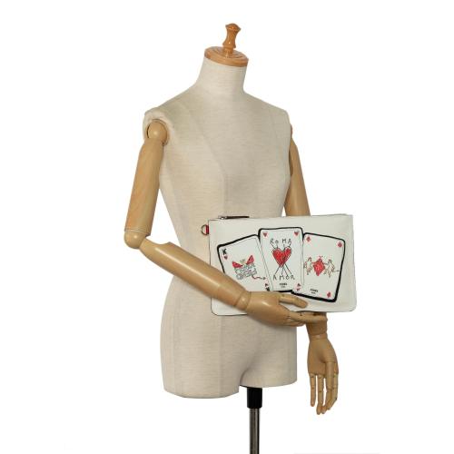 Fendi Roma Playing Cards Zip Clutch