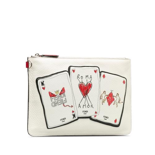 Fendi Roma Playing Cards Zip Clutch