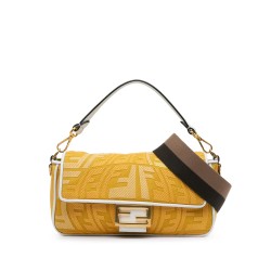 Fendi Sarah Coleman FF Canvas Fisheye  Baguette Satchel