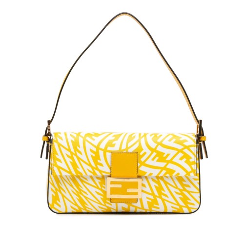 Fendi Sarah Coleman Zucca Coated Canvas 1997 Vertigo Baguette