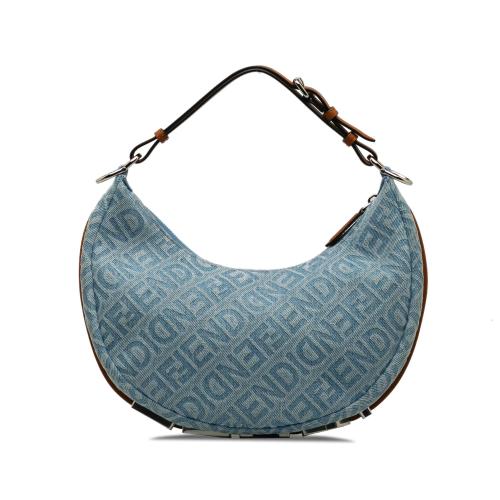 Fendi Small Denim Zucca Fendigraphy Hobo