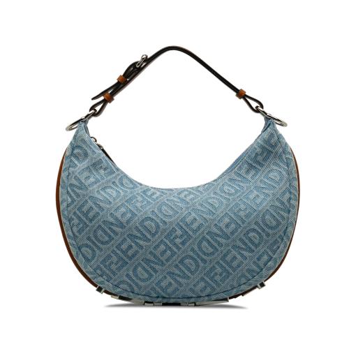 Fendi Small Denim Zucca Fendigraphy Hobo