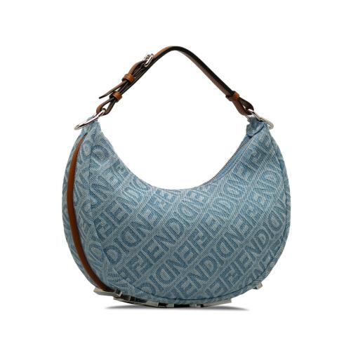 Fendi Small Denim Zucca Fendigraphy Hobo