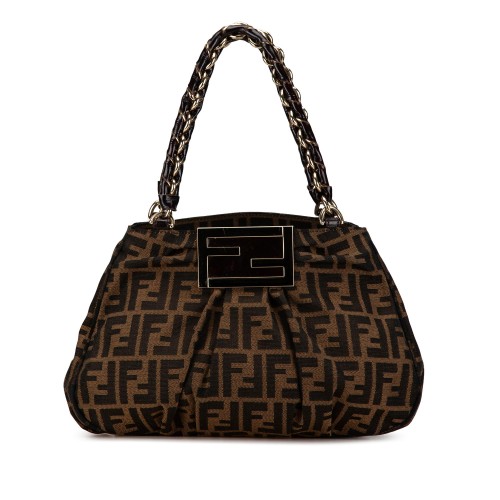 Fendi Small Zucca Canvas Mia Chain Tote