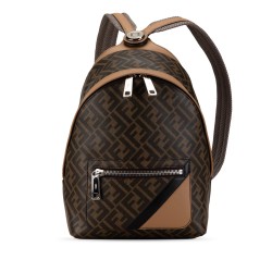 Fendi Small Zucca Coated Canvas Chiodo Diagonal Backpack