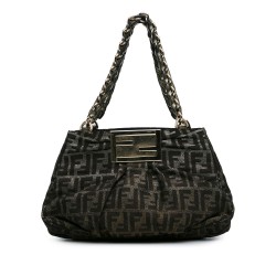 Fendi Small Zucca Metallic Canvas Mia Shoulder Bag