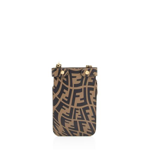 Fendi x Sara Coleman Leather FF Vertigo Peek A Phone Pouch