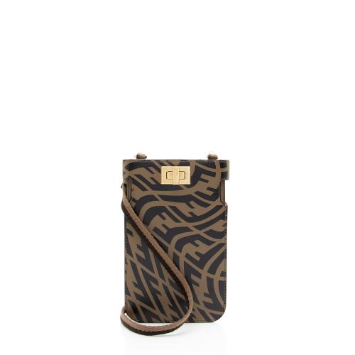 Fendi x Sara Coleman Leather FF Vertigo Peek A Phone Pouch