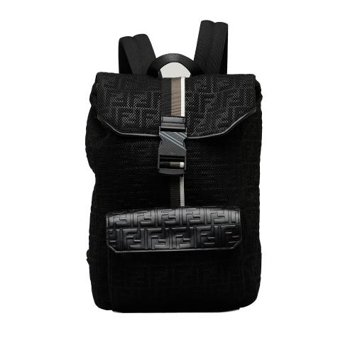 Fendi Zucca Buckle Flap Backpack