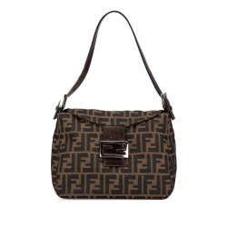 Fendi Zucca Canvas Double Flap Mamma