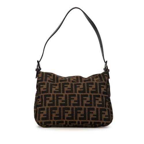 Fendi Zucca Canvas Double Flap Shoulder Bag